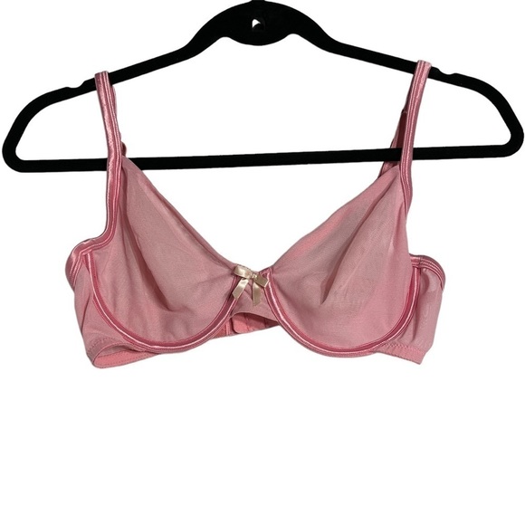 Vintage Victoria’s Secret Sheer Mesh Pale Pink Size 36C Y2K - Picture 1 of 5